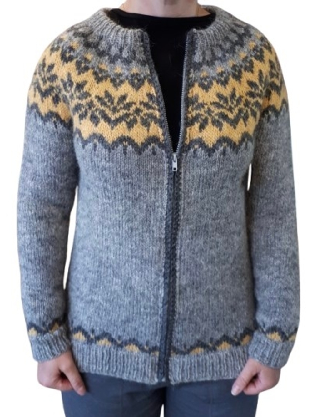 Handmade Icelandic Wool Zip Cardigan Sweater
